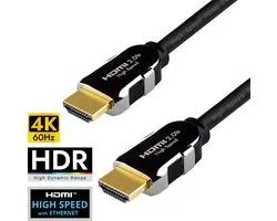 Qnected HDMI 2.0b kabel 10 meter - High Speed with Ethernet - 4K 60Hz Ultra HD & 1440p 144Hz - 18 Gbps - ARC - PS4, Xbox One X & S - Jet Black