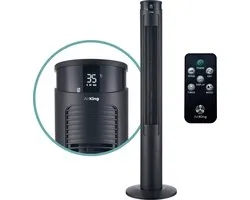 Ventilateur Tour AirKing 117cm avec télécommande - Ventilateur Écran LED Dimmable Zwart