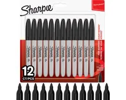 Sharpie-permanentmarkers | Fijne punt | Zwarte Inkt | 12 stuks