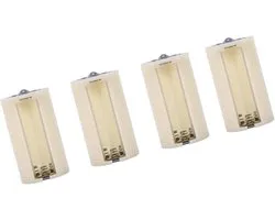 Yinhing 3 AA Naar D Batterijadapter AA Naar D Cel a 4 STUKS Batterij Converter Adapter Houder Cases Witte Batterij Conversie Buizen voor en 5 Batterijen