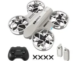 SnelShoppen - SIMREX Mini Drone voor Kinderen en Beginners - Grijze Drone met 3D Flip, Altitude Hold, Eenvoudige Besturing, Perfect Cadeau voor Feest,