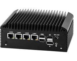 Mini PC N150 Firewall Appliance Industrial Micro Office, 4 x 2.5Gbit LAN + 2 RS232 Com, 8GB RAM 128GB NVME SSD, 6USB, Router/Home Server Computer Hardware, HD DP Dual Dispaly