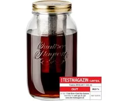 SnelShoppen - BreWJAR XL Cold Brew Coffee Maker - Professionele Koffiezetter voor Koude Koffie - Plastic Vrij - Ultra-Fijn RVS Filter (1500 ml) - Idea