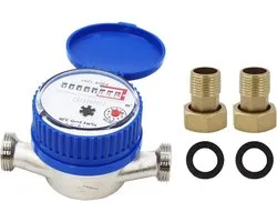Garden Water Meter, 1/2 inch, calibrated cold water meter with digital display and hands, tap water meter with - ShopVlot