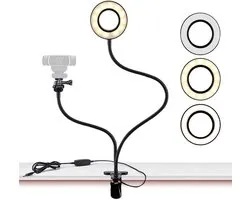 lichthouder voor Live Stream, selfie ringlicht met webcamhouder voor Logitech c925e, C922 X, C930e, C922, C930, C920, C615, Brio 4 K