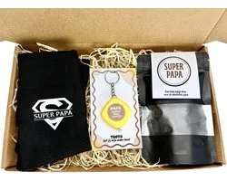 Coffret Vaderdag | Chaussettes (taille 43/46) et mètre ruban | super papa | Cadeau pour papa | Cadeau d'anniversaire |Fête des pères | Copain | papa