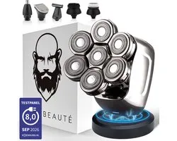 6-in-1 Scheerapparaat Mannen - Trimmer - Tondeuse - Sansbeauté® Skull Sharp PRO - Electric Face & Head Shaver - Hoofd Kaal Scheren – Nat & Droog - Draadloos Opladen - Elektrisch