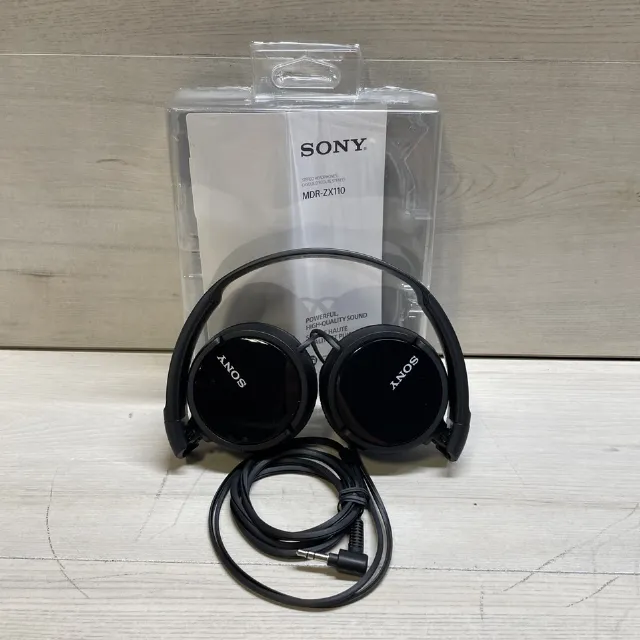 Sony MDR-ZX110 Monitor Wired On-Ear Headphones Stereo Headset New Black