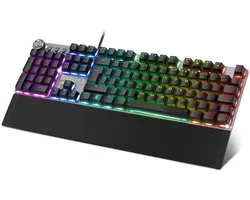 EMPIRE GAMING – STARDUST Teclado Gaming Español – Teclas opto-mecánicas – Retroiluminación LED RGB – Gamer Software de programación - Reposa-muñecasextraíble (QWERTY, Español)