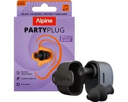 Alpine PartyPlug Oordopjes Festival - Nieuw & Verbeterd - 19dB Gehoorbescherming voor Muziek, Concerten, Feesten & Festivals - Hoge Muziekkwaliteit - Herbruikbare Earplugs - 3 Maten S/M/L - Oordoppen Incl. Premium Filter & Opbergcase - Zwart