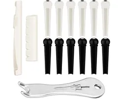 12pcs Acoustic Guitar Bridge Pins met 2 Guitar Saddle Nuts en 1 Piece Bridge Pin Puller - Guitar Bridge Pens - Guitar Accessoires - Guitar Bridge Pin Accessoires