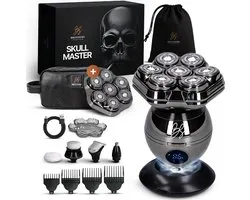 Scheerapparaat Mannen 8-in-1 - Skull Master Pro - Extra Scheerkop – Luxe Toilettas - Kaal Hoofd - Elektrisch Head Shaver - Brothers in Style