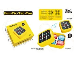 Boter Kaas en Eieren Spel 3in1 - Tic Tac Toe - Whack-a-Mole - Geel - Compact - Educatief