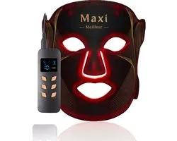 Maxi Meilleur® Nova series - Rood & Nabij infrarood - led gezichtsmasker lichttherapie - Anti-aging LED masker met rood licht therapie - Led Face mask - infrarood masker - led masker lichttherapie LED Masker zwart - Red Light therapy mask