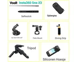 Accessoireset voor Insta360 One X3 - Insta360 - Accessoires kit voor Insta360 - Accessoires bundel for Insta360 One X3 - Invisible Selfie Stick insta 360 - Insta360 Camera Accessoires