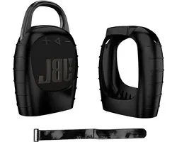 Duurzame silicone hoes voor draagbare mini Bluetooth speaker, beschermende skin met riem voor JBL Clip 5, zwart
