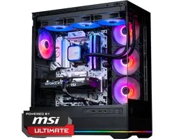 FlowUp x Powered By MSI - De Lang Niet Gek Gaming PC - Don Kaaklijn - AMD Ryzen 5 7500X3D - NVIDIA RTX 5060 Ti 16GB - 32 GB DDR5 RAM - 1TB - Waterkoeling