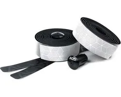 ACID Bar Tape RC 3.0 - Stuurlint - Polyurethaan met microvezels en nano-afwerking - Plakstrook - Aluminium stuurdoppen - 2000 x 30 x 3.0 mm - Zwart/Wit
