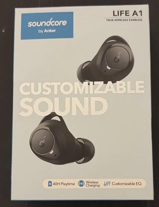 Soundcore By Anker Life A1 Wireless Earbuds Customizable Sound (A3927) - Black