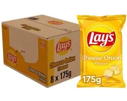 Lays Chips met Cheese Onion Smaak - 8 x 175 gram.