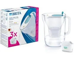 BRITA Waterfilterkan Style Cool 2.4L Blauw inclusief 3 MAXTRA PRO waterfilterpatronen Single Unit