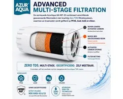 Lot de 12 filtres PFAS, Plombs, mercure et Chlore - 12x remplacement de filtre à eau pour carafe à eau AzurAqua - Réduisez votre TDS à 0 - Sans BPA - Certifié CE et IAPMO - Économisez sur votre eau minérale / bouteilles