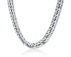 1 Piece 10mm Hexagonal Cut Stainless Steel Cuban Necklace for Men Length 50cm - Father's Day Birthday Gift