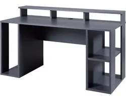 Gaming desk Match Point | 160 x 91 x 76,5 cm | Couleur : Anthracite | Avec espace de rangement - Interlink - Bureaux gamer - Anthracite - Panneaux de particules - Bureaux gamer