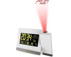 Radio gestuurde wekker - Projectie van Tijd en Temperatuur - Inc. buitensensor - Weersvoorspelling - Datum - Technoline WT 549