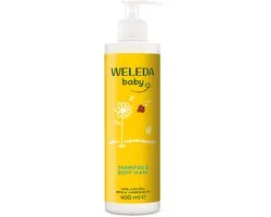 WELEDA Babyshampoo & Douchecrème - Calendula - Mild Reinigen & Uitdroging voorkomen - 100% Natuurlijke Ingrediënten - 400ml