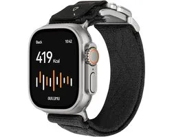 AULUMU Magnetisch Apple Watch Bandje 49/46/45/44/42MM Structuur Titanium Zwart