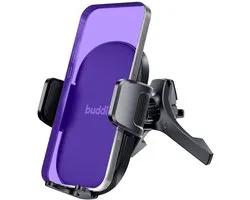 Support de Téléphone Buddi Way 2 pour Grille de Ventilation Auto avec Pince - Universel - Support Auto Réglable et Rotatif à 360° - Compatible avec iPhone, Samsung et autres smartphones