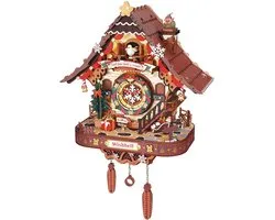 Robotime- LCB01- DIY- Bouwpakket Christmas Cuckoo Clock- Mechanisch- 293 onderdelen