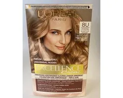 L'Oréal Paris Excellence Universal Nudes Lichtblond 8U - Permanente Haarkleuring Zonder Ammoniak