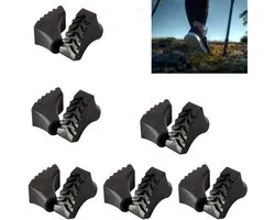 Hiking Stick Accessories-Nordic Walking Pads -Wandelstok voetbedekking- Caoutchouc résistant à l'usure - Pour asphalte & pierre - Amortisseur de bruit - 12 pièces (6 paires)