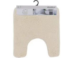 Tendance Toiletmat/wc mat Aquarius - met uitsparing - anti slip - microvezel - creme wit - 45 x 50 cm - badkamer matten