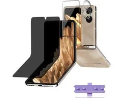 Cosensi - Protection de la vie privée Oppo Find N2 Flip Case + Protection d'écran de caméra + Verre de protection de caméra + Film anti-espion - Ensemble de 3