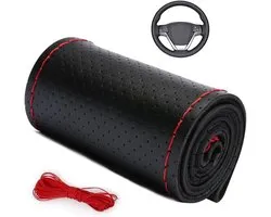 Steering wheel cover van kunstleer, ademend en antislip, universele bescherming voor stuurwielen tegen slijtage en voor een comfortabele grip.