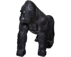Gorilla Beeld - Apen Beeld - Woonkamer Decoratie - Polyresin Materiaal - 37 cm - Grijs