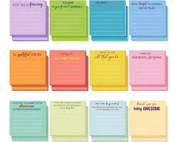 24pcs 3'' x 3'' Employee Appreciation Sticky Notes - Thank You Gifts Bulk - Inspirerende Padded Positieve Notitie Pads - Waardering Cadeaus - Sticky Memo Pad voor Collega - Verpleegkundige