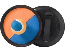 Catchballset Oranje/Blauw – Klittenband Bal 19 cm – Strandspel & Buitenspel – Reactiespel voor Kinderen en Volwassenen – Engelhart