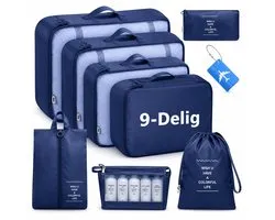 BOTC Packing Cubes Set 9-Delig - koffer organizer set - koffer organizer - Kleding organizer voor koffers, tassen en backpack - Blauw