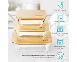 Voedselopbergcontainers - Set of Glass Food Storage Containers