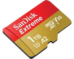 SanDisk Extreme MicroSDXC 1TB - U3 V30 A2 - 160MB/s - met adapter