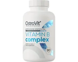 Vitaminen - Vitamin B Complex - 90 Tablets - OstroVit - + BeBulk Nutrition Pillendoos