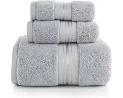 Luxe handdoeken – 3-delige set handdoek - hotelkwaliteit - grijs - 33 x 74 - 70 x 140 cm - 100 x 180 cm -  badlaken - strandlaken - zachte kwaliteit - gastendoek - handdoek