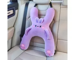 Casalora – Reiskussens en slaapmatjes voor peuters – Slaapkussens voor lange autoritten – Slaapkussens voor kinderen in de auto – Pluche baby + PP-katoen – H-vormig ontwerp – Hoofdsteun – Verstelbare gesp – Bevestiging met autogordel – Universeel