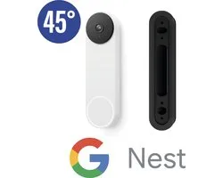 SmarThuis - Support d'angle adapté à la sonnette Google Nest (batterie) - support d'angle de 45 degrés - matériel de montage inclus - solide et respectueux de l'environnement
