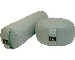 Pakket bolster en meditatiekussen - asgroen
