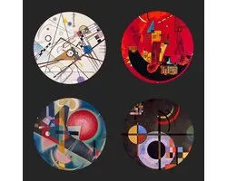 4 Onderzetters met beroemde schilderijen van Kandinsky – Wassily Kandinsky Collectie – Parastone – 10 cm